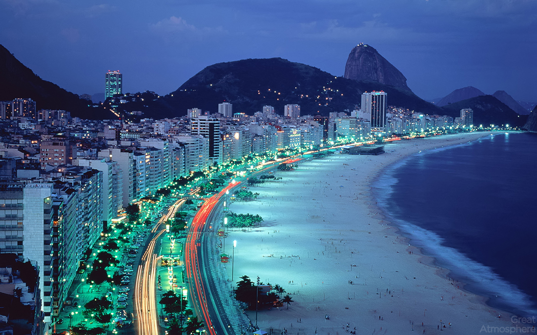 Praia de Copacabana no Rio de Janeiro, Brasil (Copacabana Beach